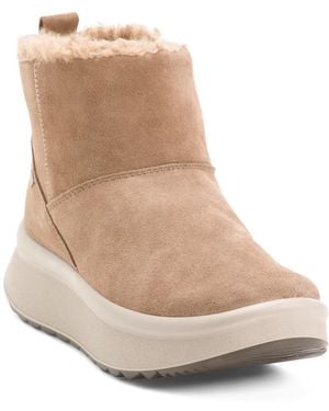 TJ Maxx Suede Booties With Warm Lining For - Natural