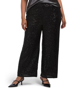 TJ Maxx Petite Straight Leg Sequin Pants For Nylon/Spandex/Polyester - Black