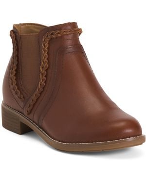 TJ Maxx Wide Leather Nika Comfort Chelsea Boots For - Brown