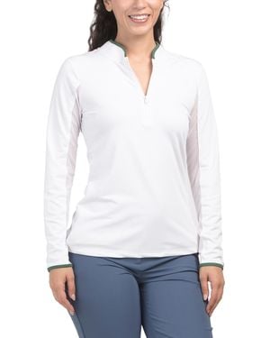 TJ Maxx Carey Quarter Zip Jacket For Polyester - White