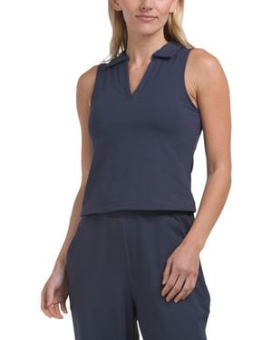 TJ Maxx Butter Soft Polo Bra Tank Top For Spandex/Polyester - Blue