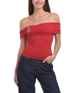TJ Maxx Hardware Off Shoulder Top For Spandex/Polyester - Red