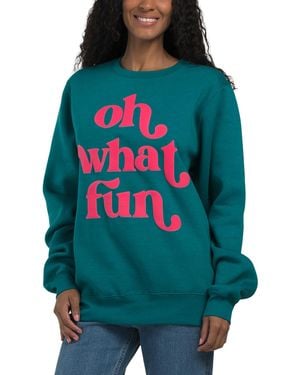 TJ Maxx Oh What Fun Crew Neck Sweater For Cotton/Polyester - Blue