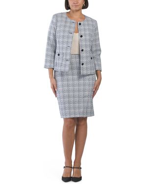 TJ Maxx Jacket And Skirt Suit Set For Polyester - Gray
