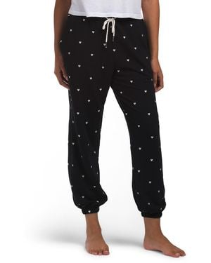 TJ Maxx Love Lounge Embroidered Sweatpants For Polyester/Viscose - Black
