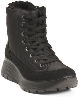 TJ Maxx Suede Laced Up Booties For - Black