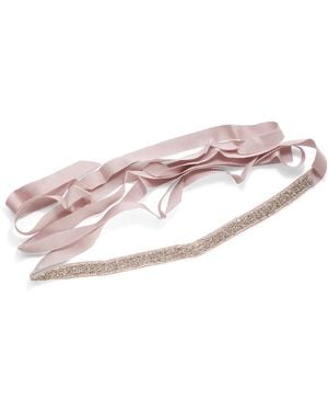TJ Maxx Glass Bead And Crystal Chain Hand Embroidered Belt For Nylon - Pink