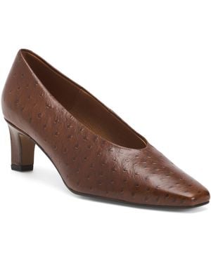 TJ Maxx Ostrich Leather Pumps With Wrapped Heel For - Brown