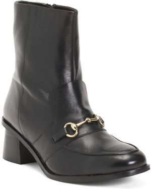 TJ Maxx Leather Amelie Bit Boots For - Black