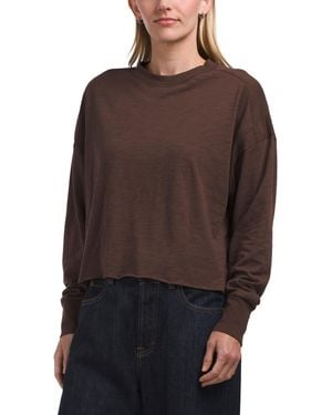 TJ Maxx Oversized Keyhole Back T-Shirt, Cotton/Polyester - Brown