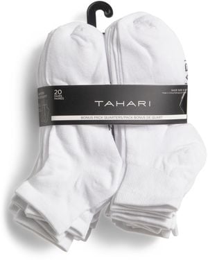 TJ Maxx 20Pk Low Cut Socks For Spandex/Polyester - White