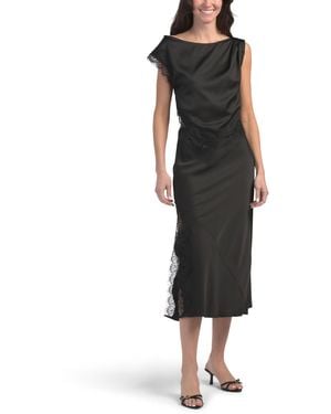 TJ Maxx 2Pc Satin Evening Top And Skirt Set For Nylon/Polyester/Rayon - Black