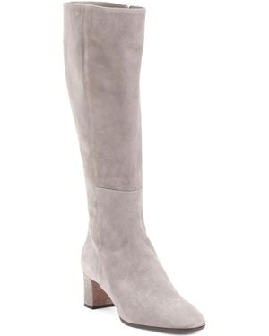 TJ Maxx Suede High Shaft Heeled Boots For Leather/Suede - Gray