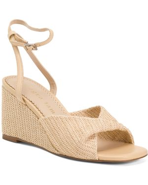 TJ Maxx Leather Mona Wedge Sandals For - Natural