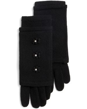 TJ Maxx Merino Wool Pearl Bobble 3-In-1 Gloves For - Black
