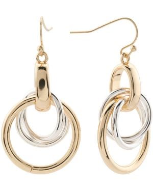TJ Maxx Plated Fresh Multi Interlock Ring Drop Earrings - Metallic