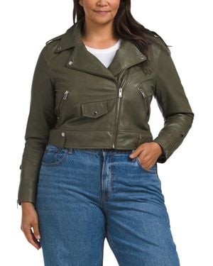 TJ Maxx Leather Semee Jacket For Polyester/Leather - Gray