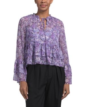 TJ Maxx Painted Hydrangea Daiya Top For Polyester - Purple