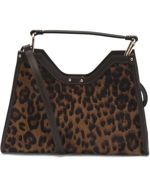 TJ Maxx Leather Square Bag With Top Handle And Satchel, Leather - Black