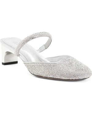 TJ Maxx Bertie Mid Block Pumps For Leather - White
