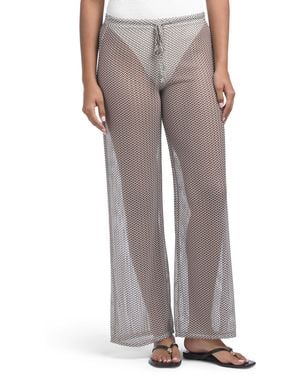 TJ Maxx Mesh Cover-Up Pants, Nylon/Spandex/Polyester - Gray