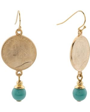 TJ Maxx Plated Coin And Stone Earrings - White