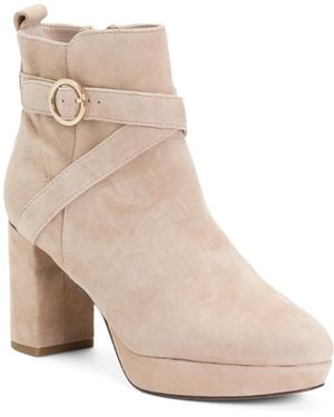 TJ Maxx Suede Leyton Booties For Leather/Suede - Natural