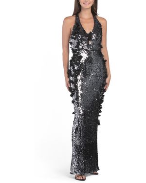 TJ Maxx Priscilla Sequin Gown For Spandex/Polyester - Black