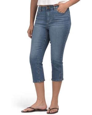 TJ Maxx High Waisted Recycled Capri Jeans With Side Vent For Spandex/Cotton/Polyester - Blue