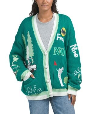 TJ Maxx Gone Golfing Sweater, Cotton - Green