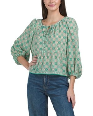 TJ Maxx Balloon Sleeve Blouse For Spandex/Polyester - Green