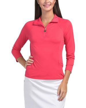 TJ Maxx Upf 50 Movement Quarter Zip Top For Spandex/Polyester - Red