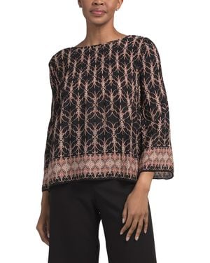 TJ Maxx Pleated Blouse For Polyester - Black
