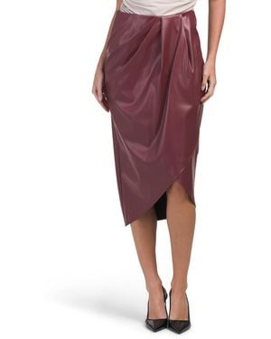TJ Maxx Kai Draped Midi Faux Leather Skirt For - Purple