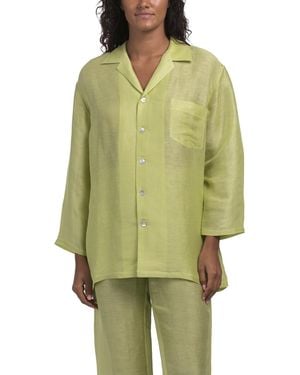 TJ Maxx 2Pc Silk And Linen Blend Casablanca Pajama Set For - Green