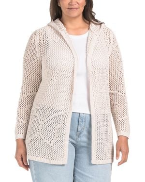 TJ Maxx Plus Butterfly Cardigan For Polyester - White