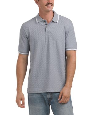 TJ Maxx Textured Short Sleeve Polo For Cotton/Polyester - Gray