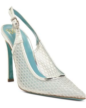 TJ Maxx Rea Mesh Slingback Heels For Leather - Blue