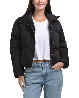 TJ Maxx Snap Front Rhinestone Puffer Jacket, Polyester - Black