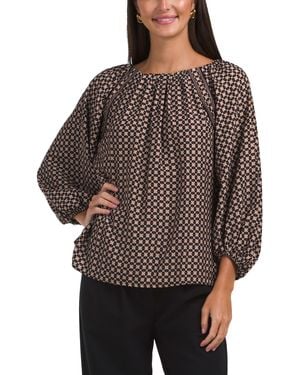 TJ Maxx Three-Quarter Sleeve Blouse For Polyester - Brown