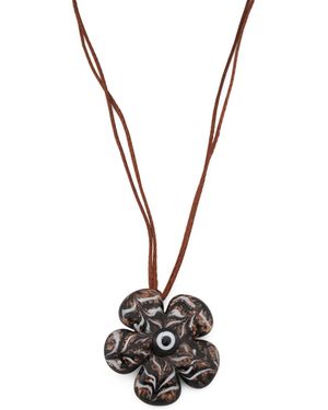 TJ Maxx Murano Glass Flower Wrap Necklace - White