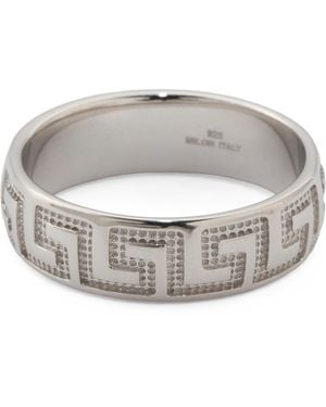 TJ Maxx Sterling Textured Greek Key Ring - Gray