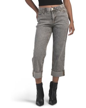 TJ Maxx Petite Ab Solutions Jeans With Rolled Cuffs For Spandex/Cotton - Gray