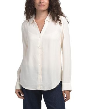TJ Maxx Cam Button Down Shirt For Rayon - White