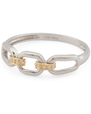 TJ Maxx Sterling And 14Kt Open Link Ring - White