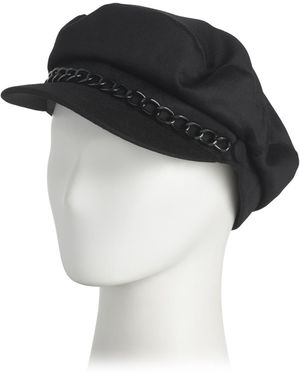 TJ Maxx Cashmere Marina Marine Cap With Goldtone Chain For - Black