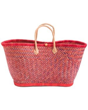 TJ Maxx Large Woven Basket Bag For Leather - Red