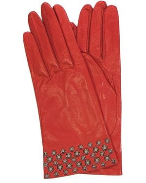 TJ Maxx Leather Px Gloves With Embellished Cuff For - Red