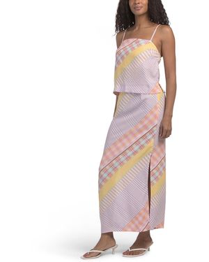 TJ Maxx 2Pc Singlet Top And Maxi Skirt Set, Viscose - Multicolor