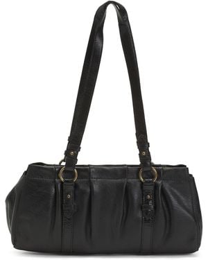TJ Maxx Leather East West Glazed Satchel For - Black